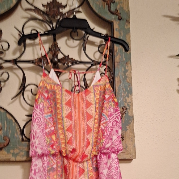 Bisou Bisou Pink and Orange Sundress. Excellent Condition Size 8 - Picture 6 of 10